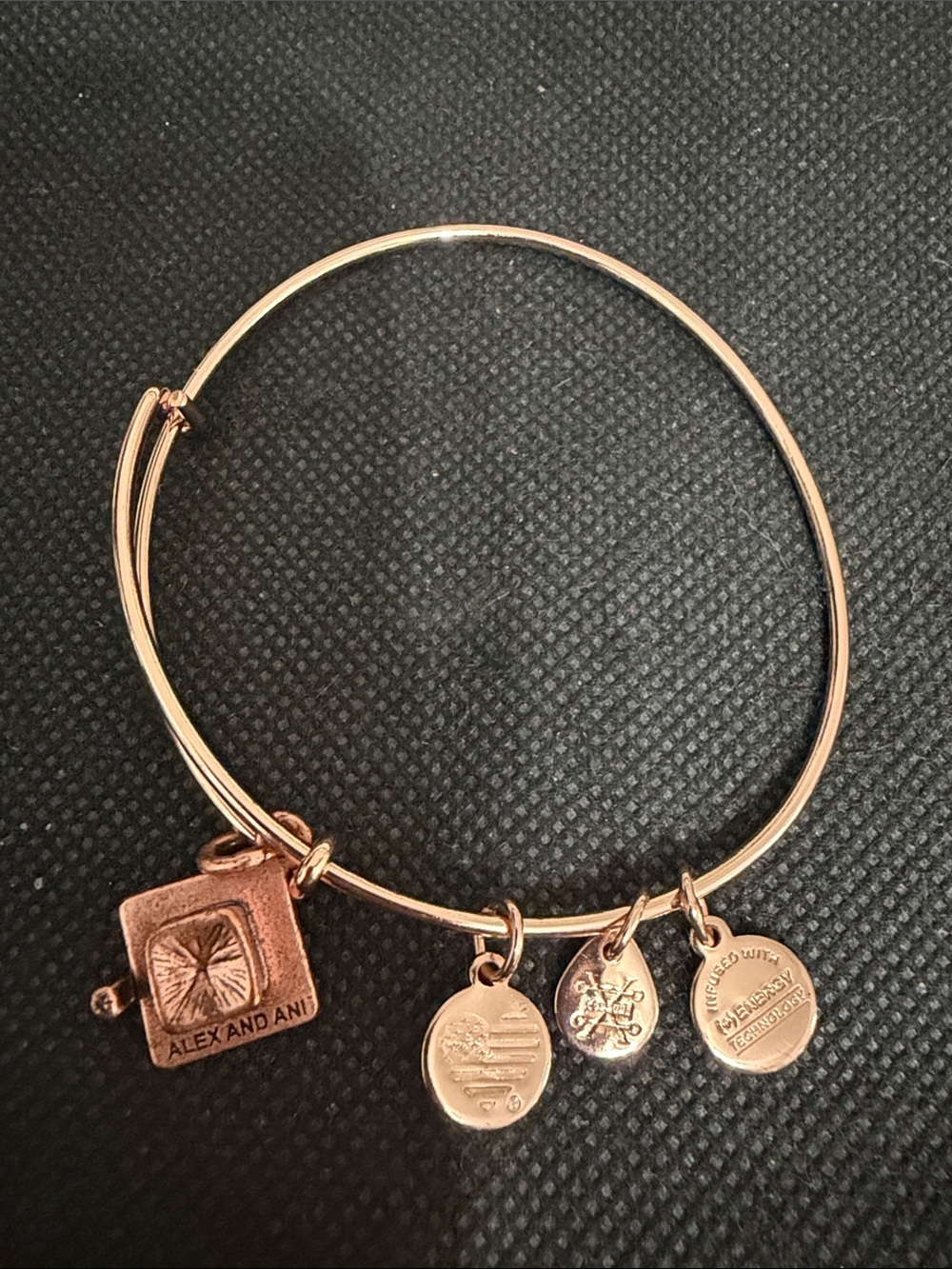 Vintage Alex & Ani Brass Bracelet with Number 6 - Supportive, Love & Heal